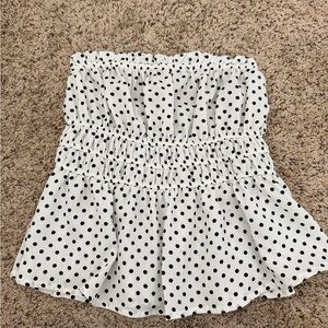 Haute Monde Black and White Polka Dot tube top